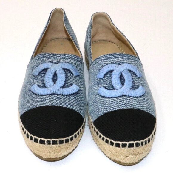 Chanel Denim Cap Toe CC Espadrilles EU 35 US 5 - Blue/Black - Picture 3 of 15
